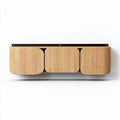 Wall-mounted storage shelf in natural wood finish 150 x 40 x 25cm