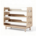 Wooden storage shelf with four tiers for organizational use 90 x 40 x 80cm