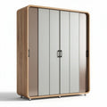 Modern wooden wardrobe with sliding doors and a minimalist design 150 x 100 x 200cm