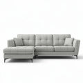 Sectional sofa with gray fabric upholstery and modern design 230 x 95 x 85cm
